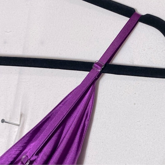 Song Made For You Purple Satin Tiered Mini Dress S - Picture 10 of 12